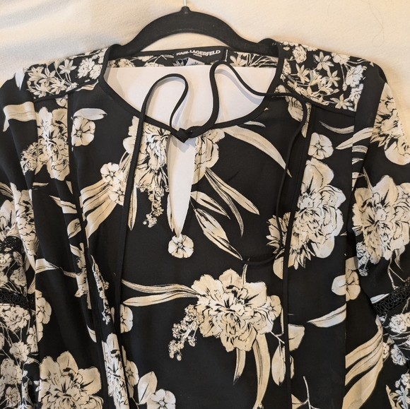 Karl Lagerfeld Beautiful Blouse Mixed Print S - Picture 10 of 12